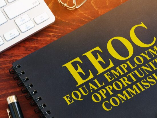 Equal Employment Opportunity Commission EEOC on a desk.